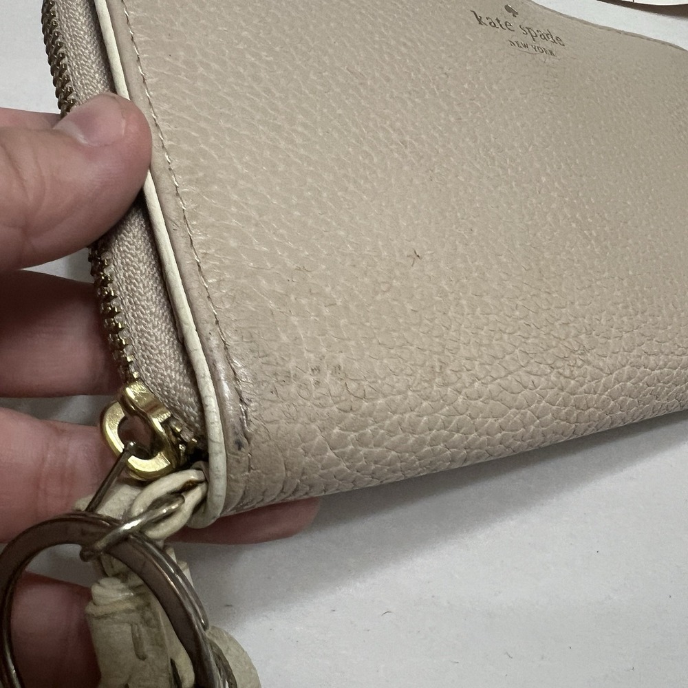 Kate Spade Chester Street Neda Ivory 7.75x4" Zip Around Wallet Pebble Leather - Picture 5 of 5